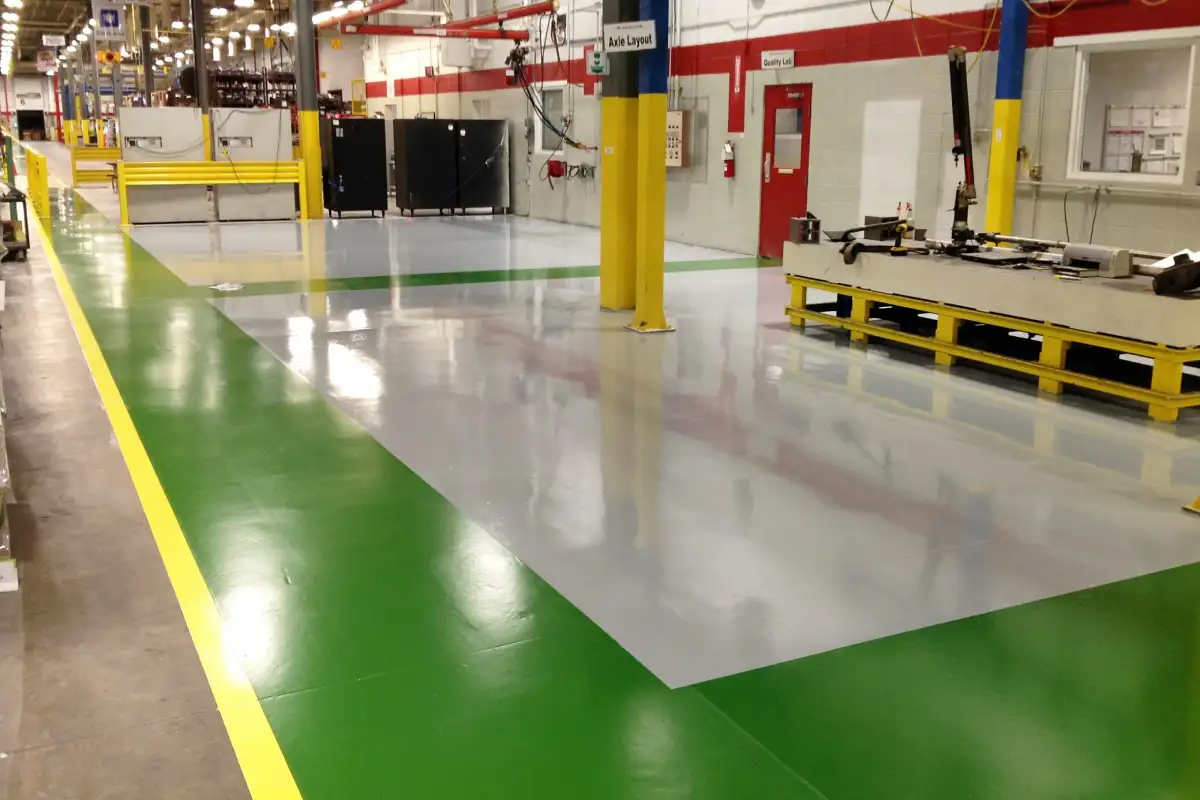 Manufacturing facility concrete flooring